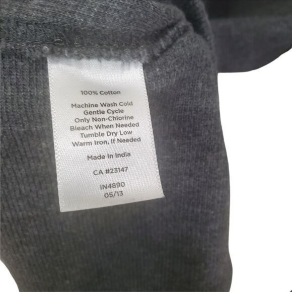 TALBOTS Womens Jacket XL Gray Pullover Zip Neck Ribbed 100% Cotton‎ Long Sleeve - Picture 9 of 10